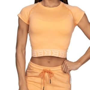 NWT Better Bodies Light Orange Crop Top